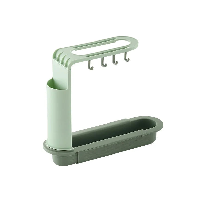Telescopic Sink Drain Rack Soap Sponge Holder Self Adhesive Kitchen Paper Towel Holder Punch Free Roll Kitchen Acces