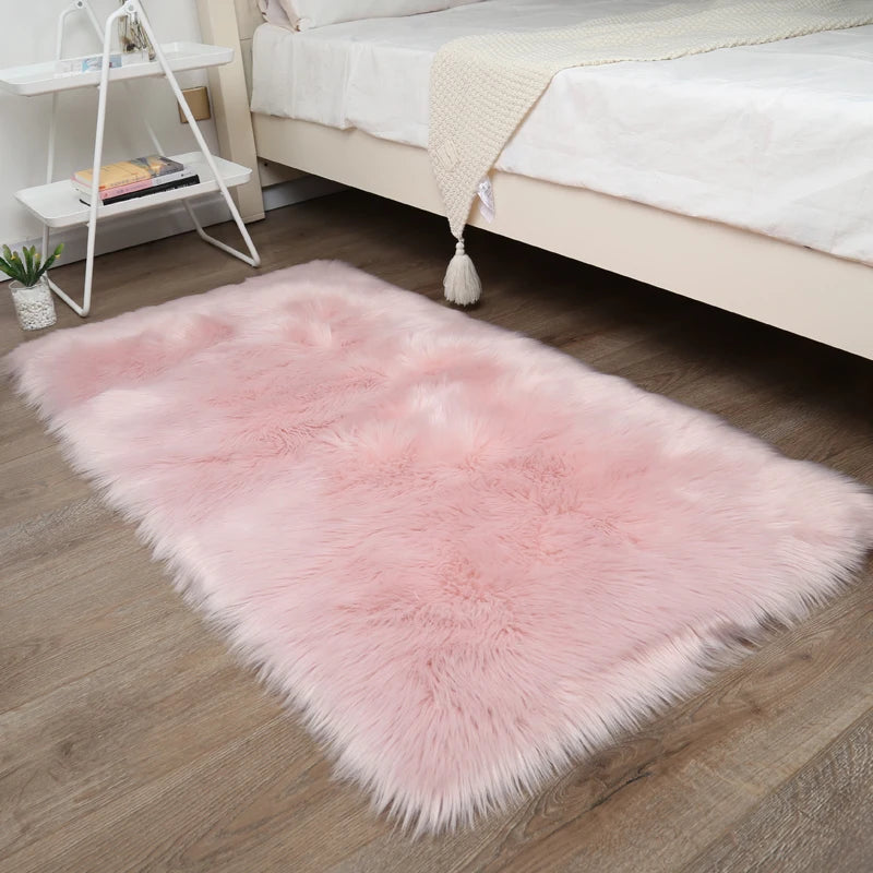 Thick White Carpet Soft Fur for Living Room Plush Rug Bedroom Imitation Wool Fluffy Floor Carpets Window Bedside Home Decor Rugs
