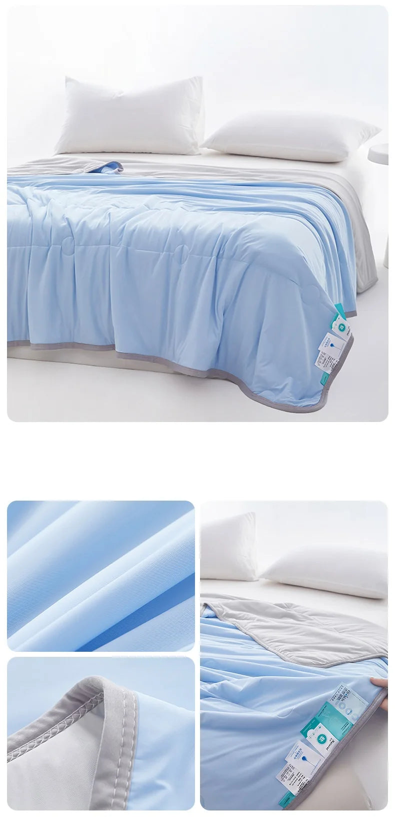 1pc Cool Feeling Duvet Double Side Design Quilt Skin-friendly Comforter Summer Blanket Adults Kids Room Bedspread 냉감이불