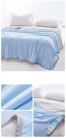 1pc Cool Feeling Duvet Double Side Design Quilt Skin-friendly Comforter Summer Blanket Adults Kids Room Bedspread 냉감이불