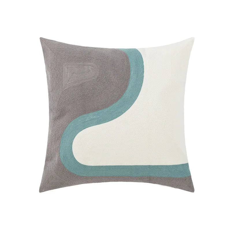 наволочки новог Cushion Cover Daisy Yellow Floral Geometric 45x45/30x50cm Blue Embroidery Soft Cozy Pillow Cover for Living Room