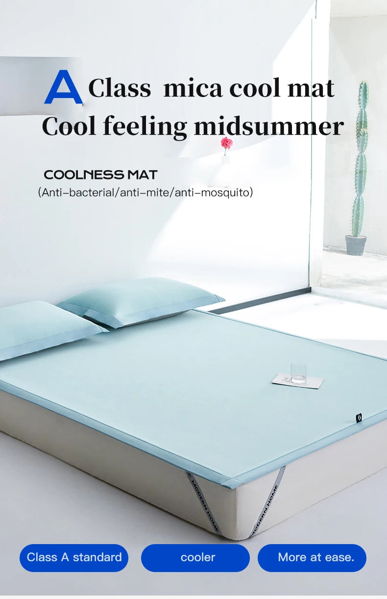 New summer ice silk cool mat bed sheet set, machine washable ice silk cold feeling bed sheet, a mat for sleeping naked in summer