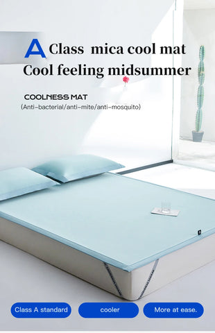 New summer ice silk cool mat bed sheet set, machine washable ice silk cold feeling bed sheet, a mat for sleeping naked in summer