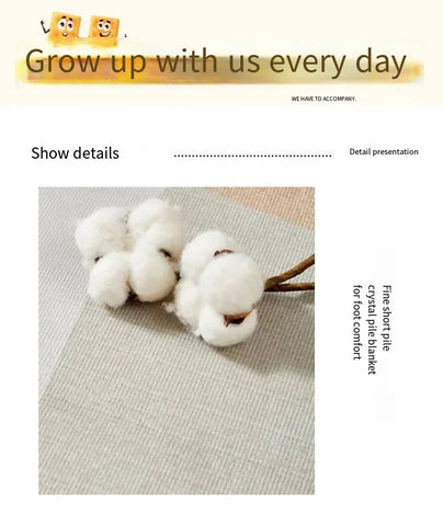 VIKAMA Crystal Pile Carpet Abstract Rectangular Living Room Bedroom Hotel Children's Room Washable Dirty Resistant Non-Slip Rugs