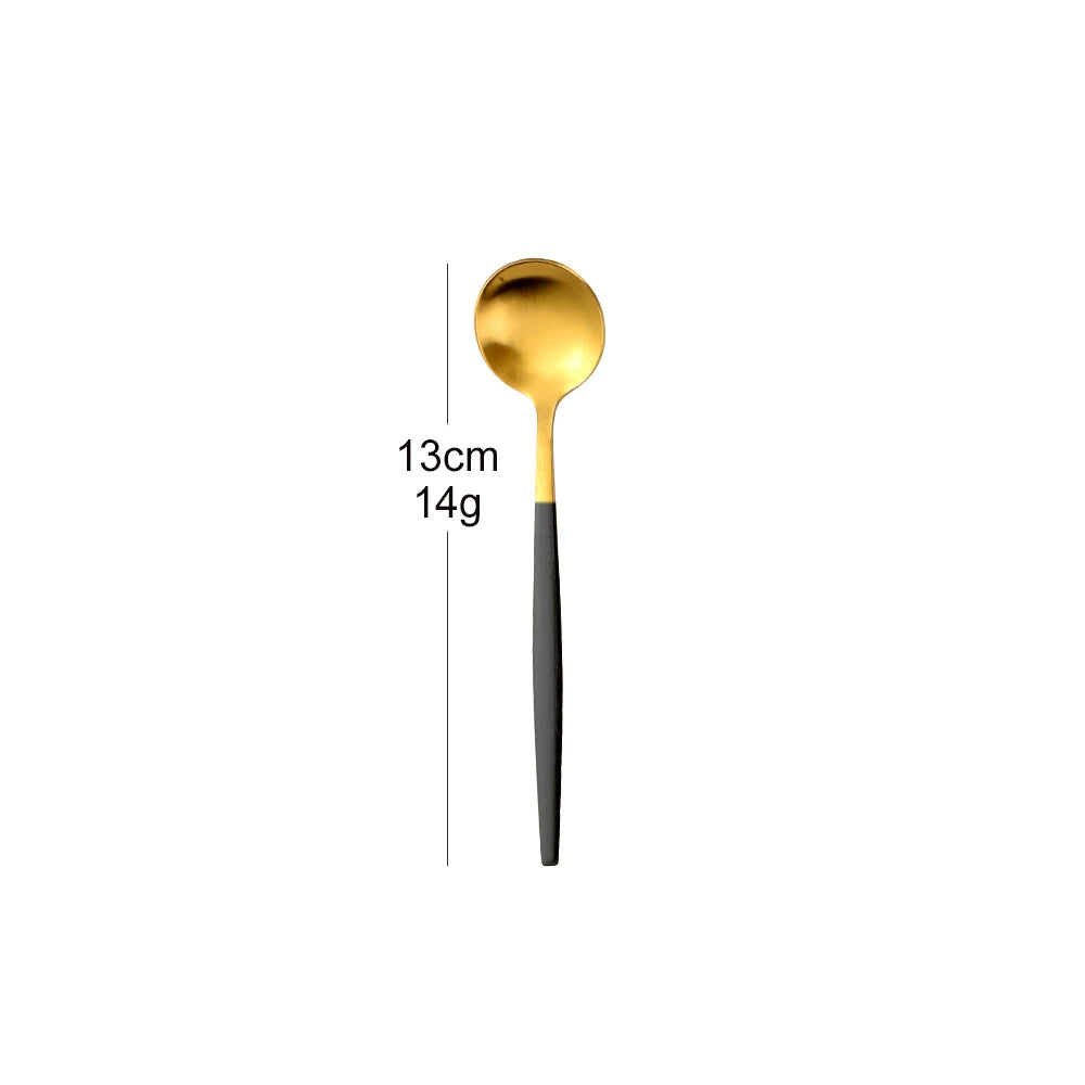 5/6 Pieces Gold Stirring Teaspoons Stainless Steel Mini Coffee Spoon Set Ice Cream Cake Dessert Spoon Mirror Kitchen Utensils