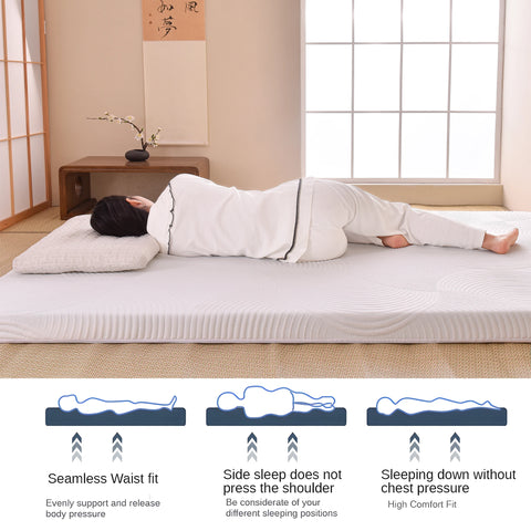 3.1 Inch Queen Memory Foam Mattress Topper, Cooling Gel Bed Topper with Removable Cover, Soft & Pain Relief & Breathable