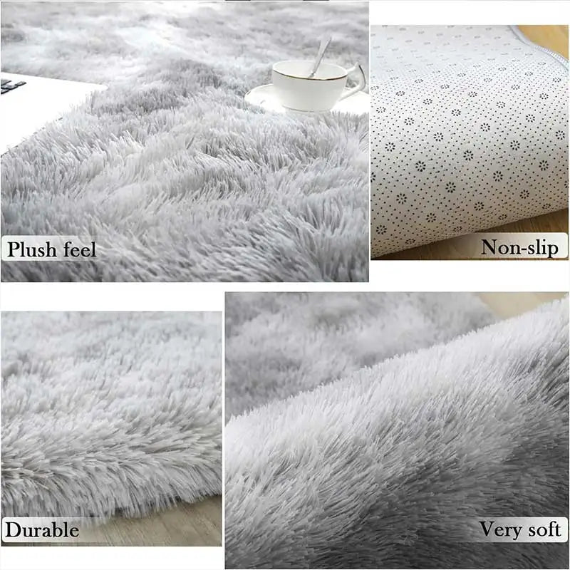 Gray Carpet for Living Room Plush Rug Bed Room Floor Fluffy Mats Anti-slip Home Decor Rugs Soft Velvet Carpets Kids Room Blanket
