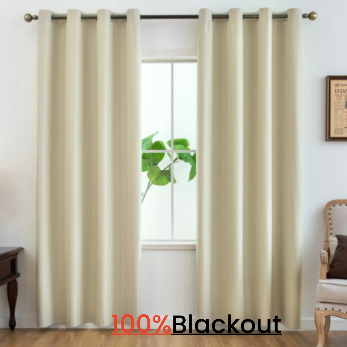2pcs 100% Blackout Curtains, Thermal Insulated Window Drapes, Window Curtains for Bedroom Living Room, Home Decoration