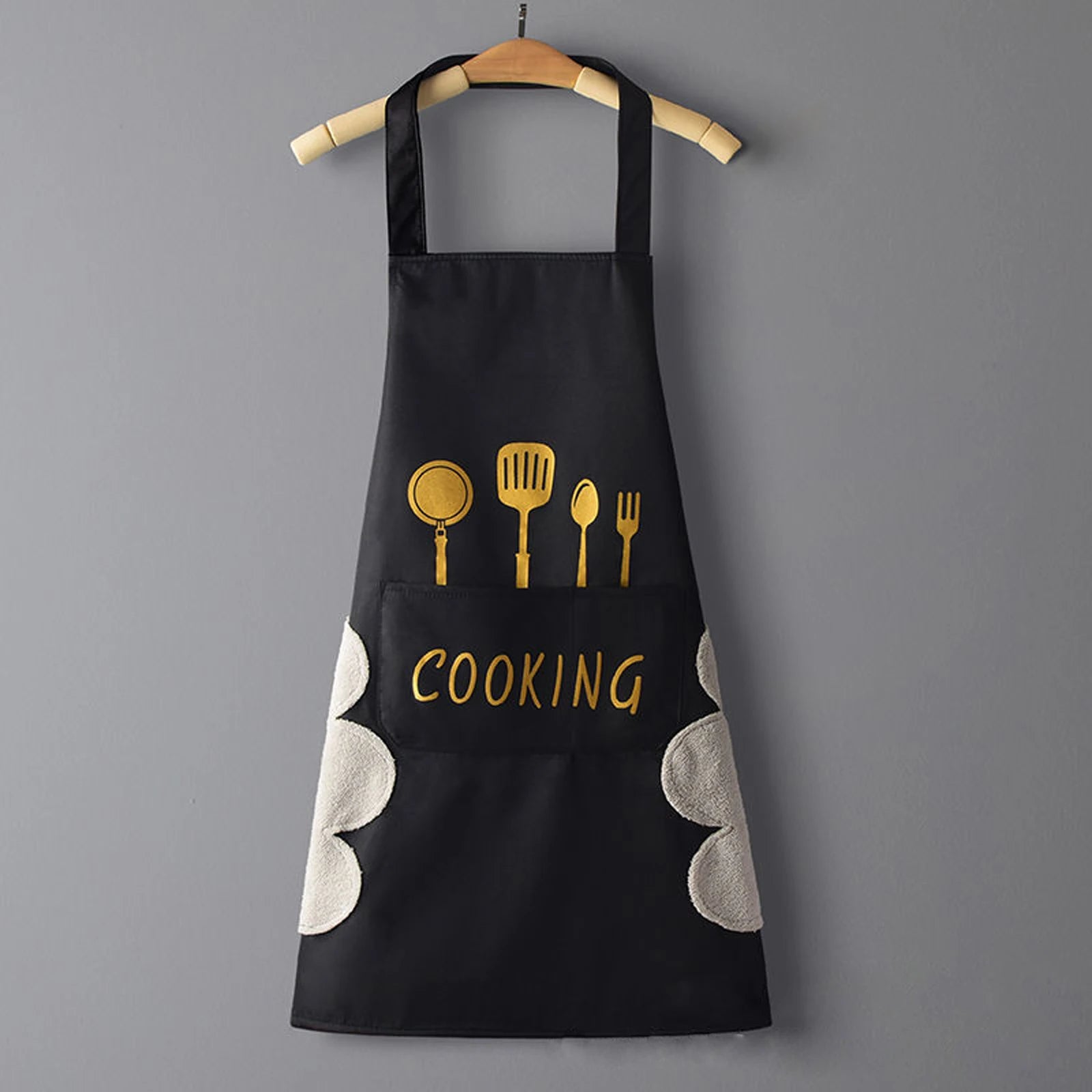 Large Apron with Front Pocket Cooking Cotton for Women Men Waterproof Oil-proof Cooking Apron BBQ Comfortable Kitchen Clothes