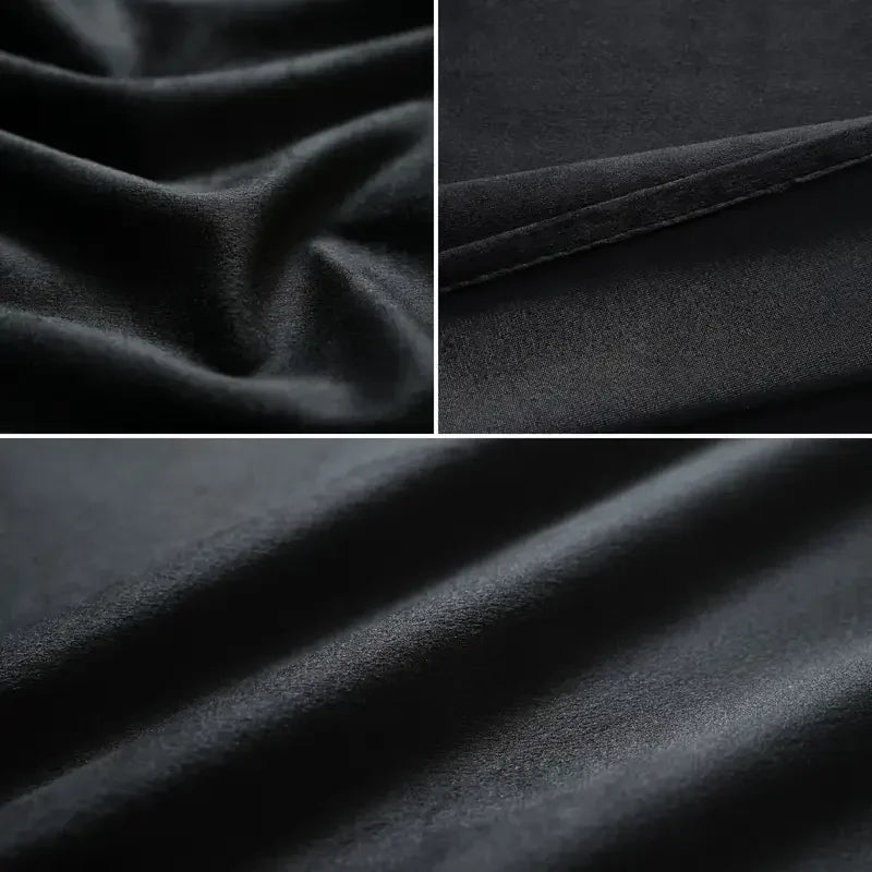 Black Velvet Curtain Half Blackout Thin Fabric Curtains for Living Room Bedroom Dining Luxury Window  Decor 창문커텐 Modern Elegant