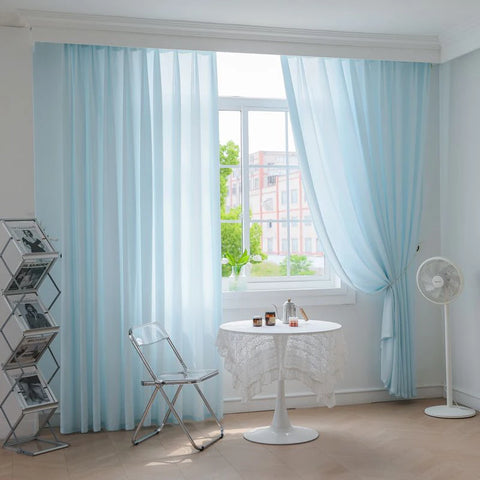 Blue Tulle Curtains DIY Red Fish Hanging Pendant Curtains Decoration Livingroom Partition Curtains Window Curtains for Bedroom
