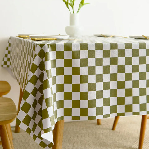 PVC Square Tablecloth Rectangle Waterproof Table Cloth Tabletop Cover Oil Proof Wipeable Table Covers for Kitchen Garden Dining
