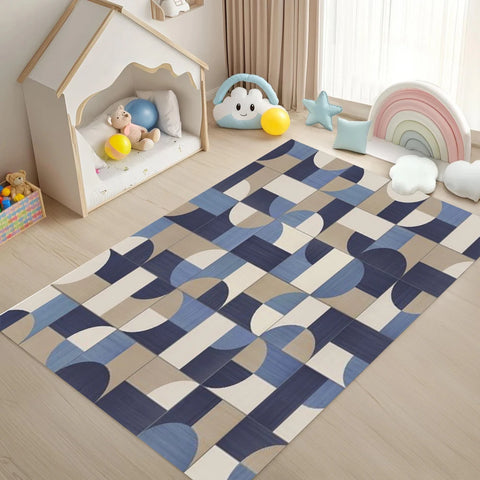 Modern Geometric Pattern Carpet Mat Rug Triangle Circle Square Design Home Decoration for Living Room Kids Room Rugs for Bedroom