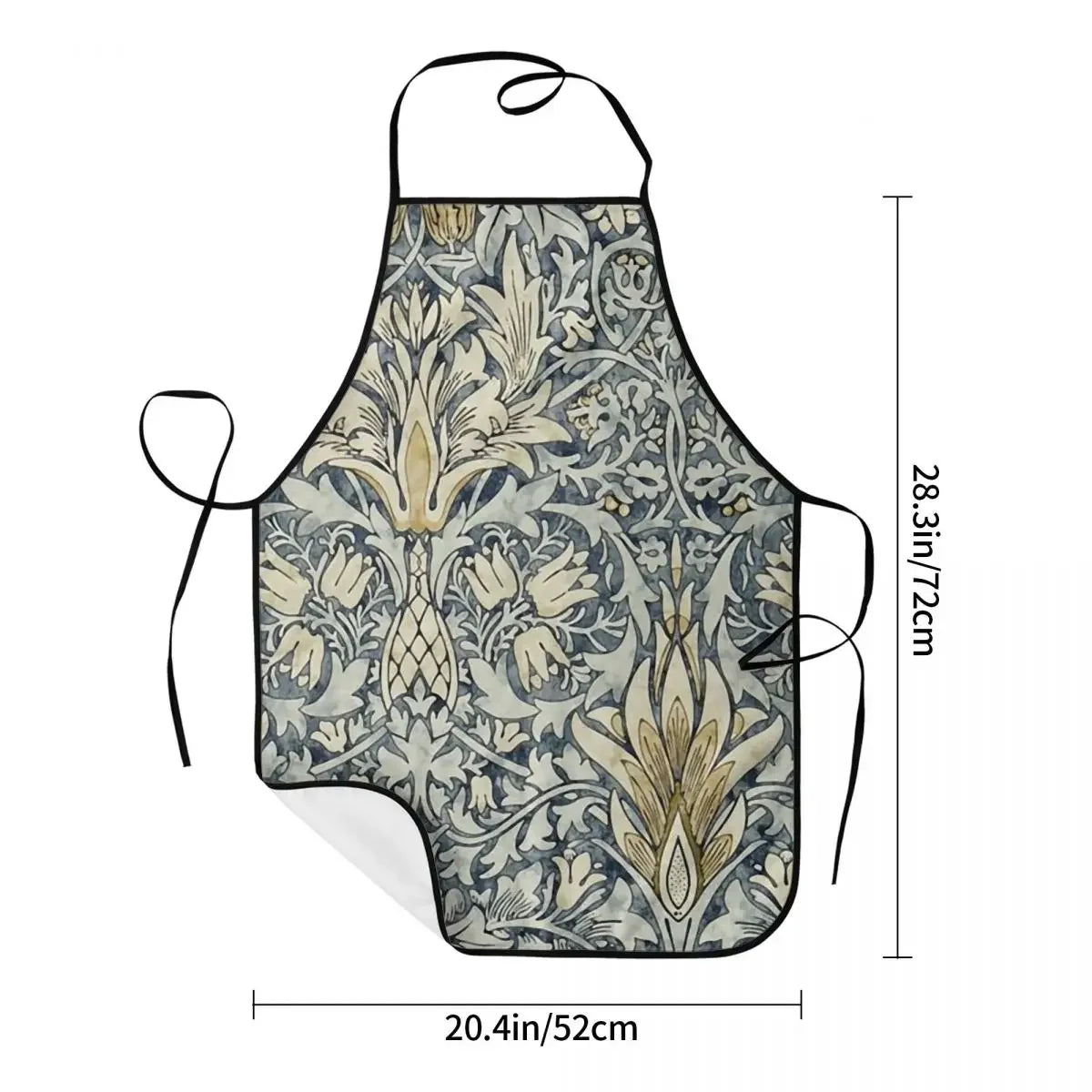 Unisex William Morris Snakeshead Pattern Bib Apron Women Men Chef Tablier Cuisine for Cooking Kitchen Vintage Textile Gardening
