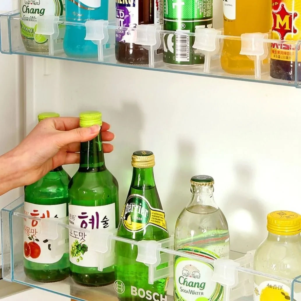 4pcs Refrigerator Storage Divider Side Door Storage Partition Expandable Baffle Dividers Kitchen Bottle Shelf Organizer