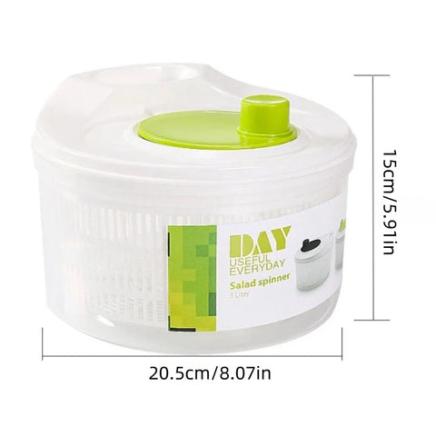1Pc/Household Vegetable Salad Dehydrator Kitchen Vegetable Washing Hand-Cranked Spinner Double-Layer Draining Vegetable Basin Se