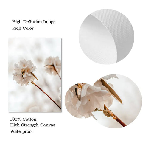 Nordic Beige Dandelion Painting Poster Reed Canvas Art Print Flower Posters Bunny Tail Grass Wall Art Picture Living Room Decor