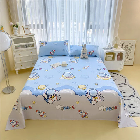 1pc Pure Cotton Bedsheet Floral Style Flat Sheet Single Sheets for Kids Adults Room Bed Linen sabana para cama (No Pillowcase)