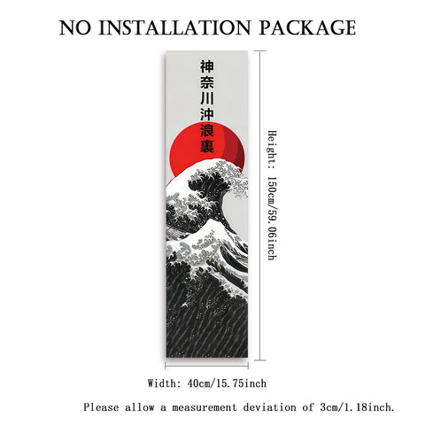 Japanese Ocean Waves Wall Decoration Tapestry Red Sun & Ocean Waves Landscape Aesthetic Tapestry Wall Hanging Home Room Decor