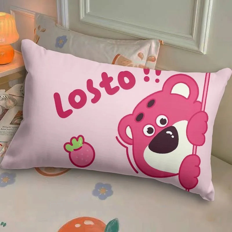 Disney Toy Story Strawberry Bear Pillowcase Cute Cartoon Kids Student Room Sleeping Pillowcase Sand Home Bedroom Room Decoration