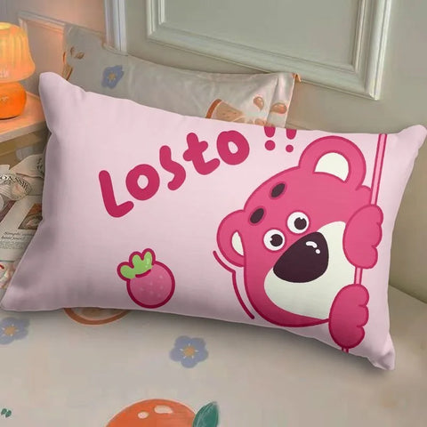 Disney Toy Story Strawberry Bear Pillowcase Cute Cartoon Kids Student Room Sleeping Pillowcase Sand Home Bedroom Room Decoration
