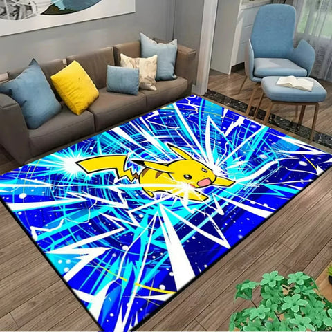 MINISO PIkachu Pokemon Anime Themed Carpet for Living Room Bedroom Kid's Room NonSlip Playmat Balcony Lounge Sofa Rug Gift Idel