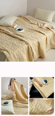 100% Cotton Duvet Quilted Quilts Single/Queen Size Comforter Summer Blanket High Quality Bedspread 여름이불(No Pillowcase)