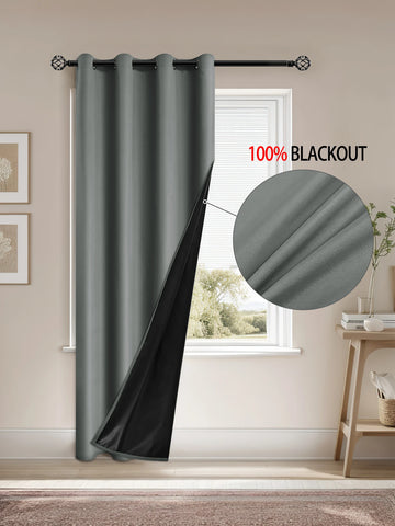 1pc Blackout Curtain with Coated Insulated Lining, Ideal for Living Room, Bedroom, Kitchen, Bathroom, Home Decor, Room Decor
