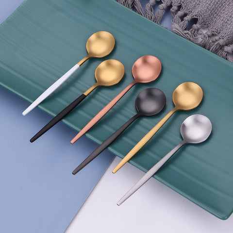 5/6 Pieces Gold Stirring Teaspoons Stainless Steel Mini Coffee Spoon Set Ice Cream Cake Dessert Spoon Mirror Kitchen Utensils
