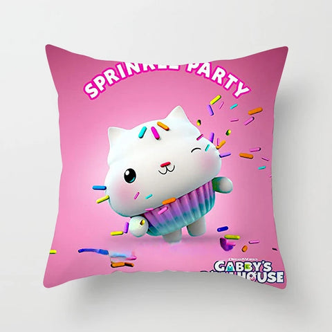 Kids Gabbys Dollhouse Gabby Cats Pillowcase 40x40cm 45x45cm  Decorative Pillows  60x60