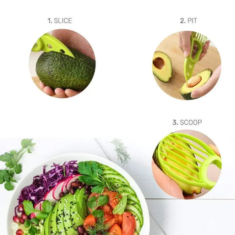 3-in-1 Avocado Slicer Shea Corer Butter Fruit Peeler Cutter Pulp Separator Plastic Knife Kitchen Vegetable Tools Home Accessory