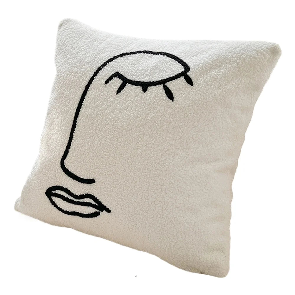 Checkerboard French Cream Style Pillowcase Cute Light Luxury B&B Living Room Niche Pillow Case Bay Window Sofa Cushion Cover