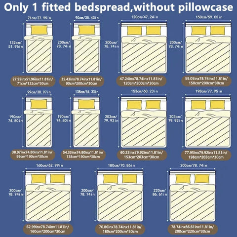 1 Simple Modern Plant Flower Printed Matte Fitted Sheet, Bedroom Printed Bed Cover, Bedding (Excluding Pillowcases)