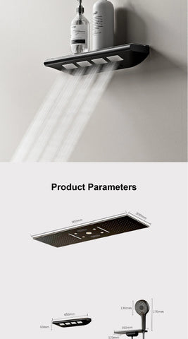 AITANA Luxury Brass Gunmetal LED Display Thermostatic Shower System Bathroom Ceiling embedded concealed giant curtain Rainfall