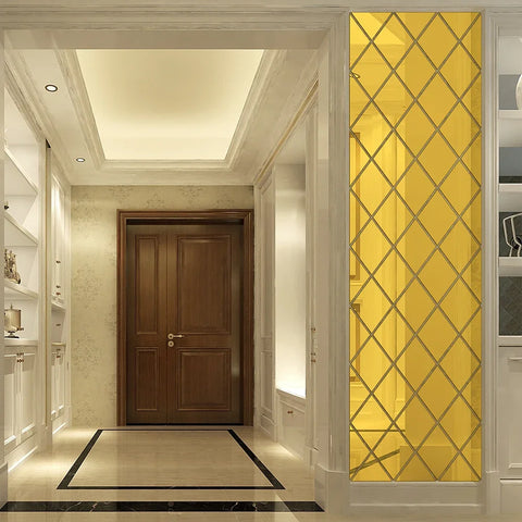 3D Mirror Stickers Acrylic Triangles Self-adhesive Diamonds DIY Wall Mirror Stickers for Living Room Home Decor 10/17/32/58Pcs