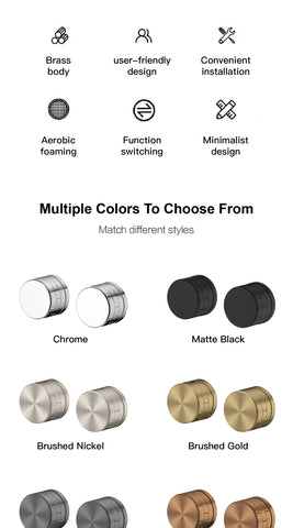 Luxury brass brushed gold wall mounted bathroom faucet with embedded dual handle hot and cold water 2 function bathtub mixer