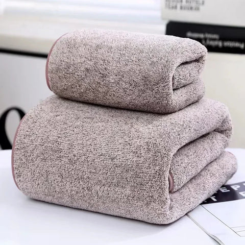 Coral Fleece Quick-Drying Bamboo Striped Towel Set Soft And Absorbent Bathroom Experience Bath Towel Set or Hand Towel