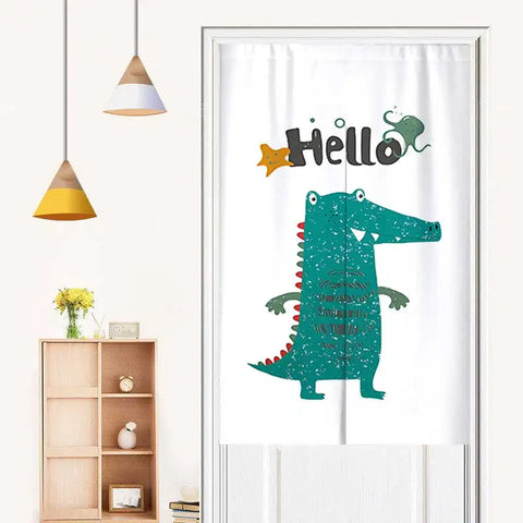 Cute Cartoon Animals Door Curtain Partition Curtains Doorway Bedroom Cafe Decor Half Curtain Kitchen Entrance Hanging Curtains