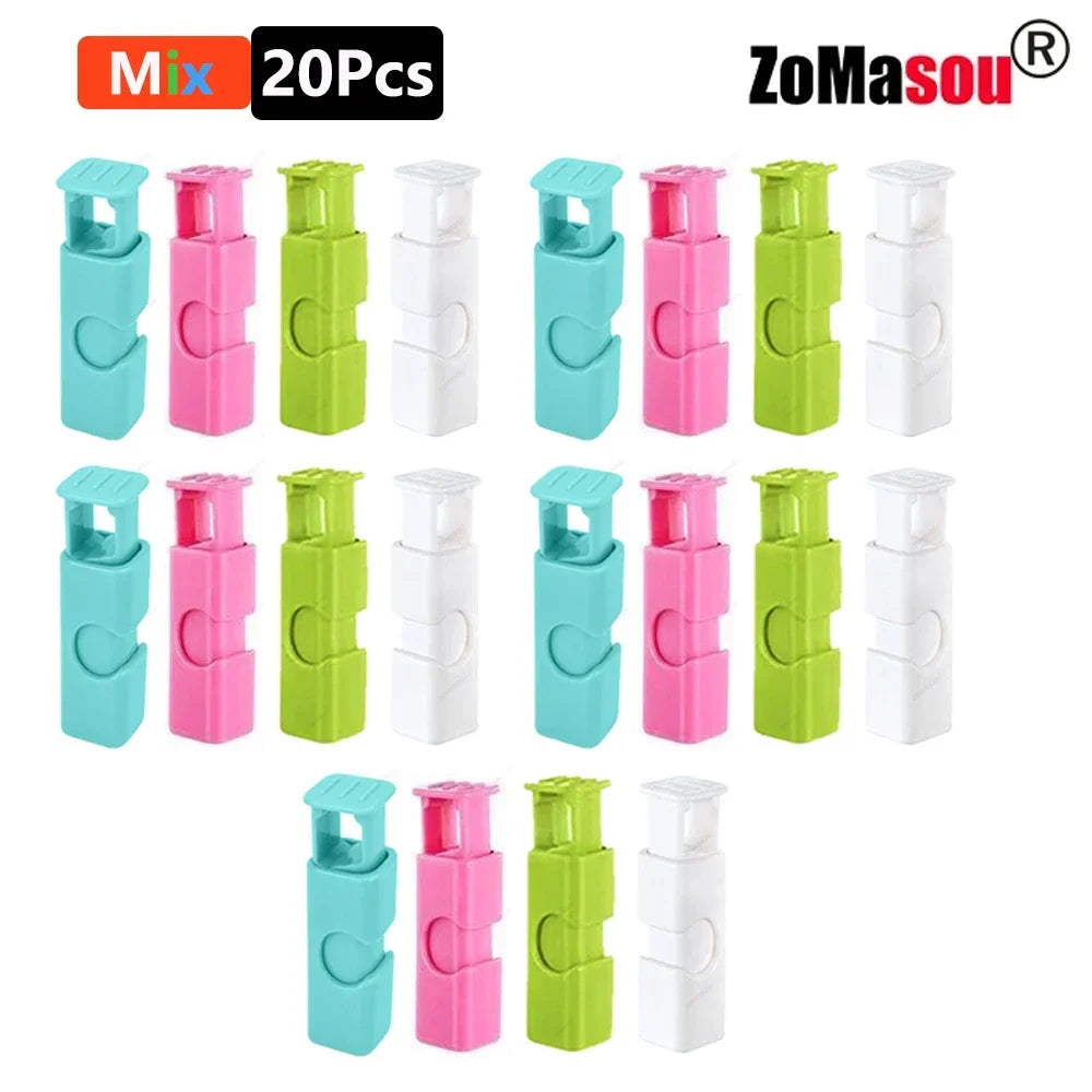 60-1Pcs Food Sealing Clips Bread Storage Bag Clips For Snack Wrap Bags Spring Clamp Reusable Kitchen Organization Sealing Clamp
