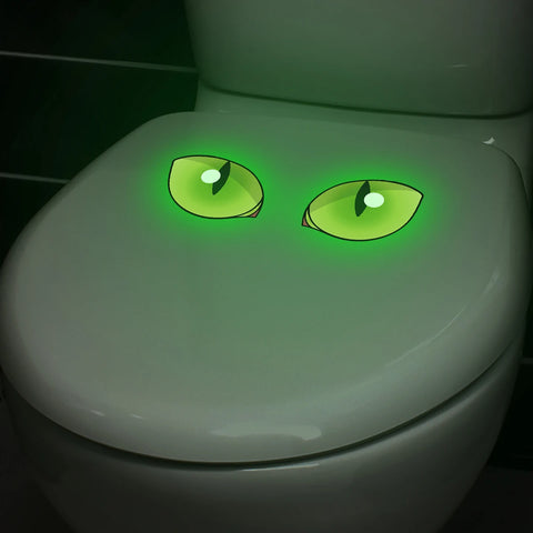 1PC Creative luminous eyes, bathroom toilet stickers, home glass wall stickers, wall decorations