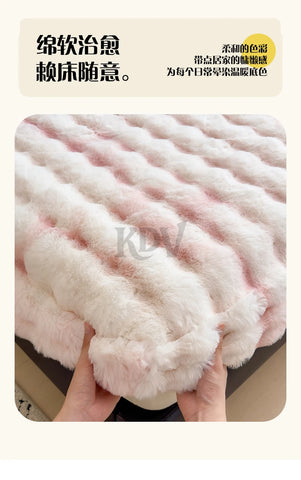 Luxury Faux Rabbit Plush Fitted Sheet with Deep Pocket Winter Thicken Warm Mattress Protector Soft Fluffy Double Mattress Cover