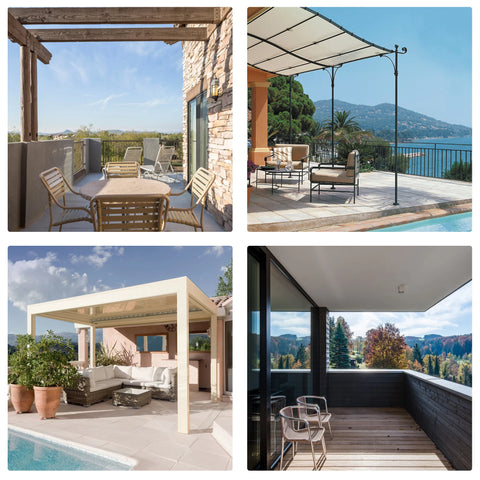 2PCS, Solid color single panel outdoor  sheer curtain with  tap  top transparent polyester fiber	 waterproof outdoor curtain