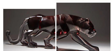 Modern Fortune Transparent Money Leopard Resin Ornaments Office Table Sculpture Crafts Home Livingroom Desk Figurines Decoration