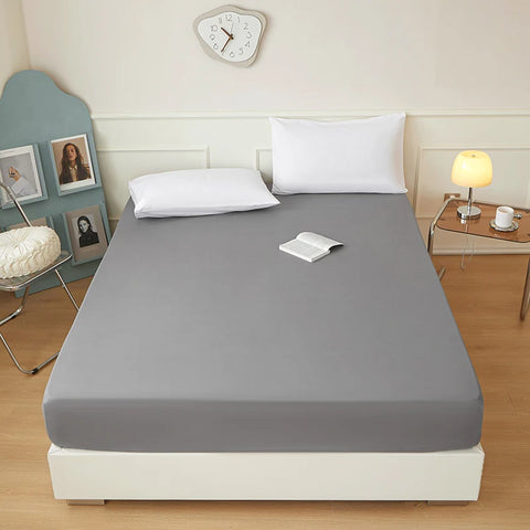 1 piece of solid color bed sheet for bedroom 100%Polyeste Elastic Band Around bedding Fitted Sheet Only (excluding pillowcases)