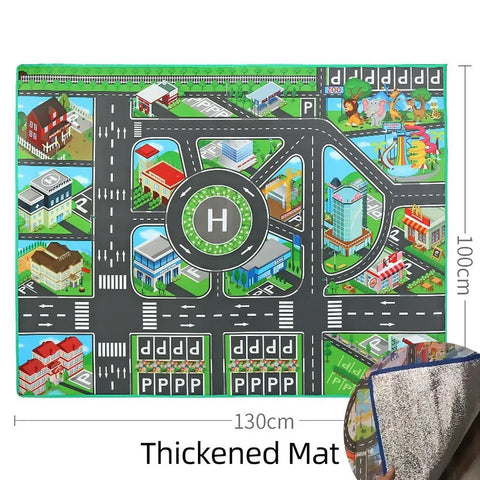 100x130 Kids Playmat Farm Road Portable Map Baby Educational Rugs Toddler Dinosaur Waterproof Play Mat Crawling Non-Toxic Carpet