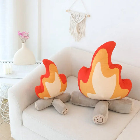 ZU 30/45cm Creative Plush Pillow Bonfire Stuffed Toy Funny Home Decor Campfire Cushion Emulational Fire Soft Doll