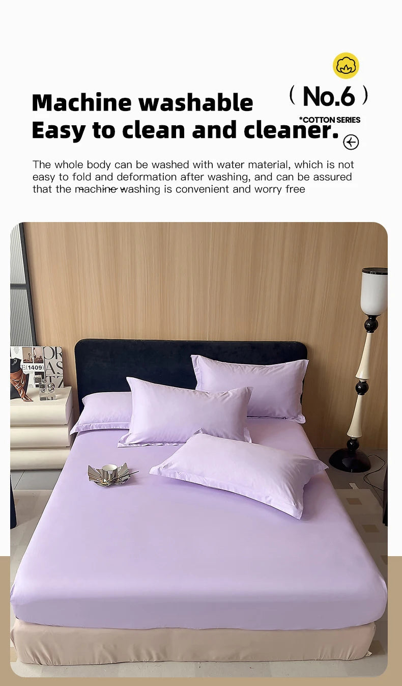 Single piece cotton bed sheet, single double bed cushion cover dustproof and breathable, mattress cover suitable for all seasons