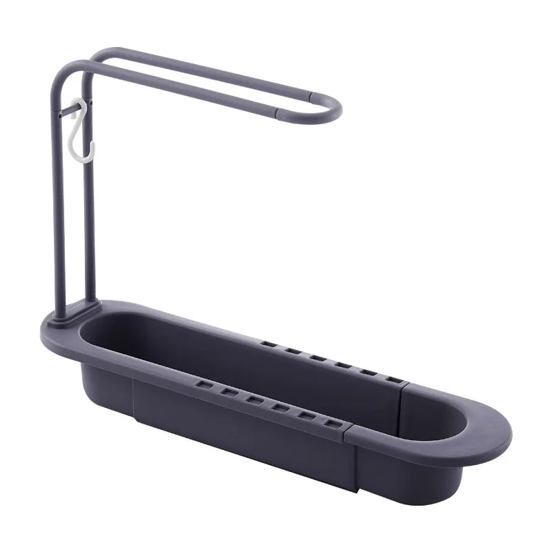 Telescopic Sink Drain Rack Soap Sponge Holder Self Adhesive Kitchen Paper Towel Holder Punch Free Roll Kitchen Acces