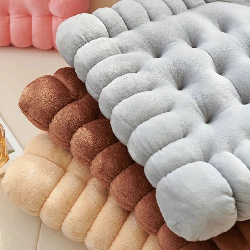 40*40CM Cookie Shaped Meditation Cushion Plush Fluffy Chair Cushion Machine Washable Student Seat Cushion Living Room Decoration