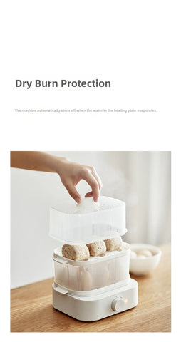 6 Egg Cooker Electric Fast Boiling Egg Maker Energy Saving Office Lunch Egg Steamer BPA-Free Plastic Compact For Kitchen/Dorm